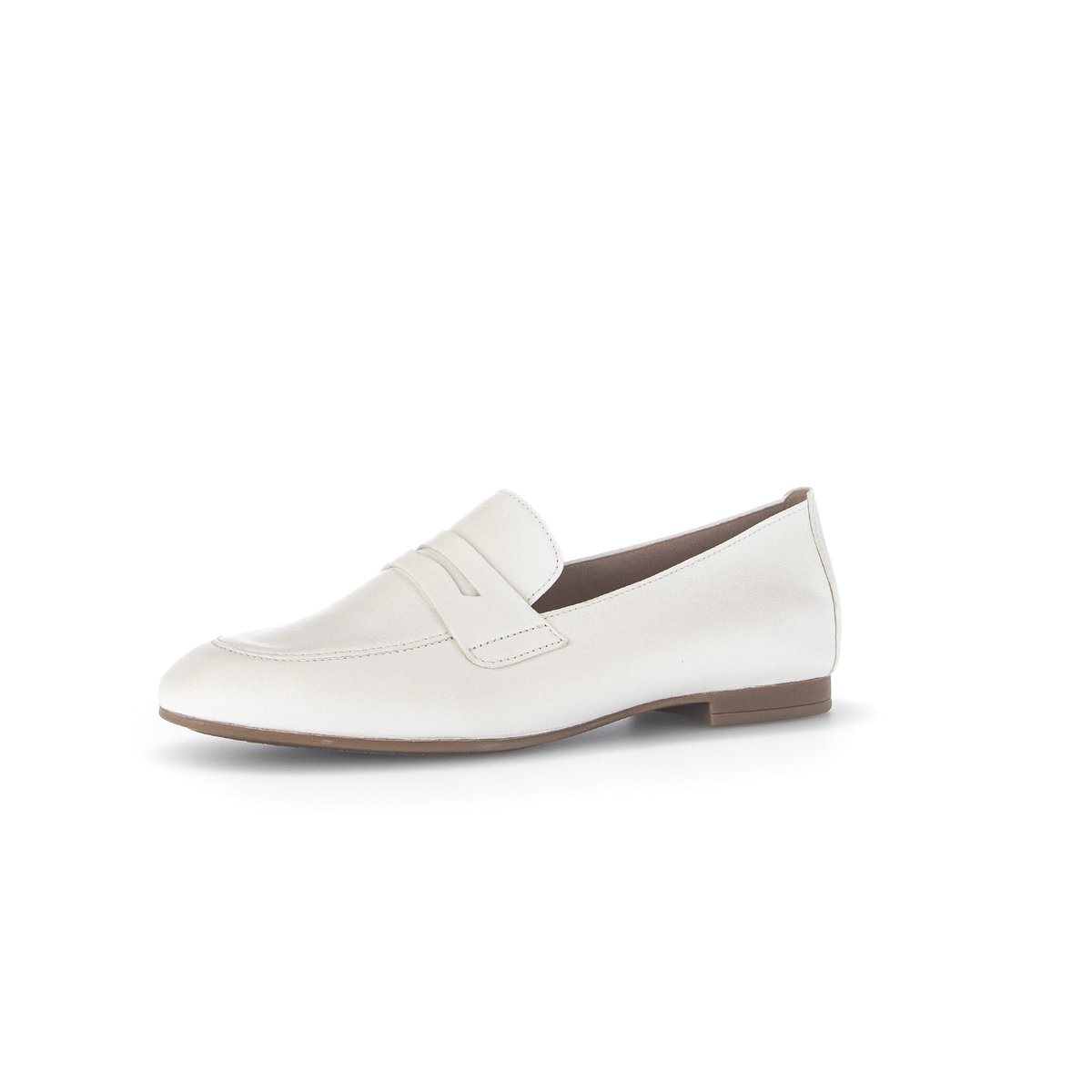 Mocassins en cuir à talon décroché ecru, GABOR