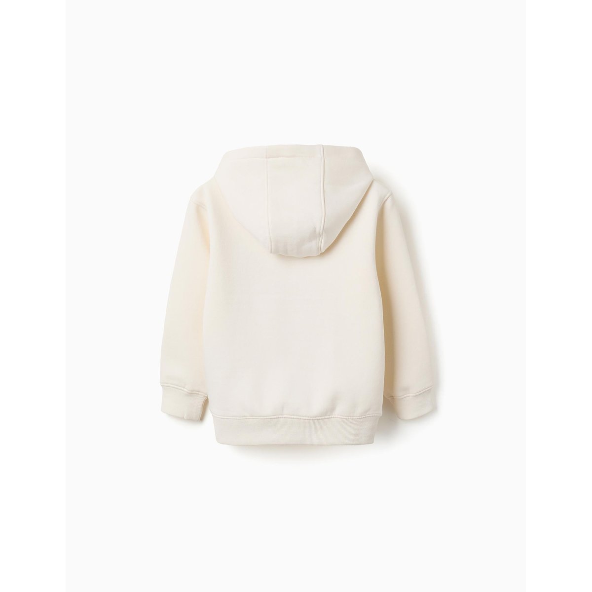 Sweat en coton peigné à capuche avec imprimé blanc, ZIPPY