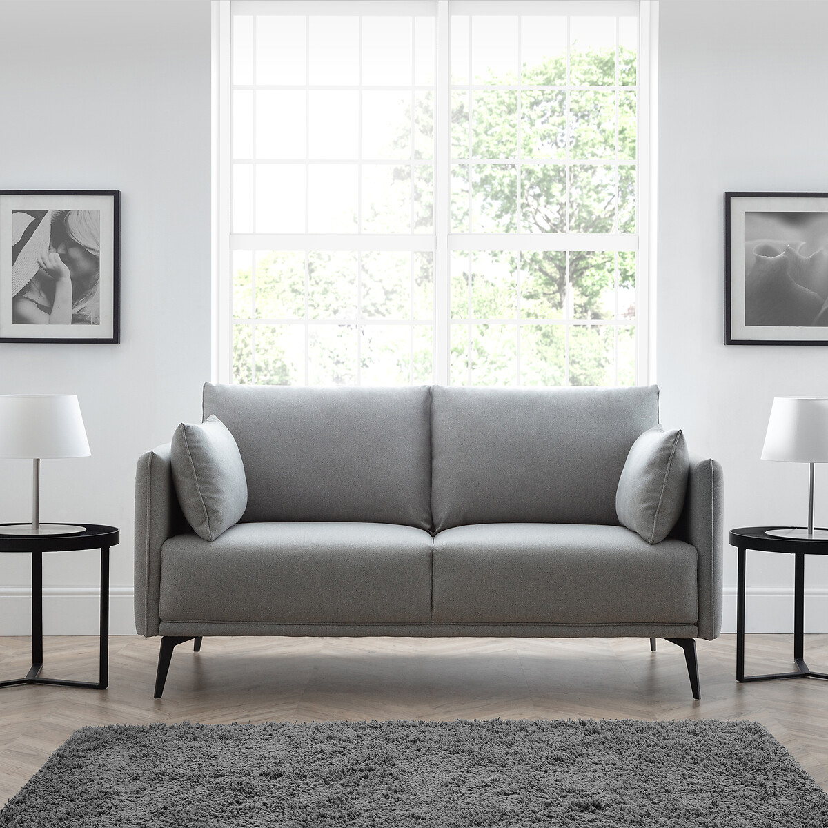 Roux Cosy Twill 2 Seater Sofa grey, SO'HOME