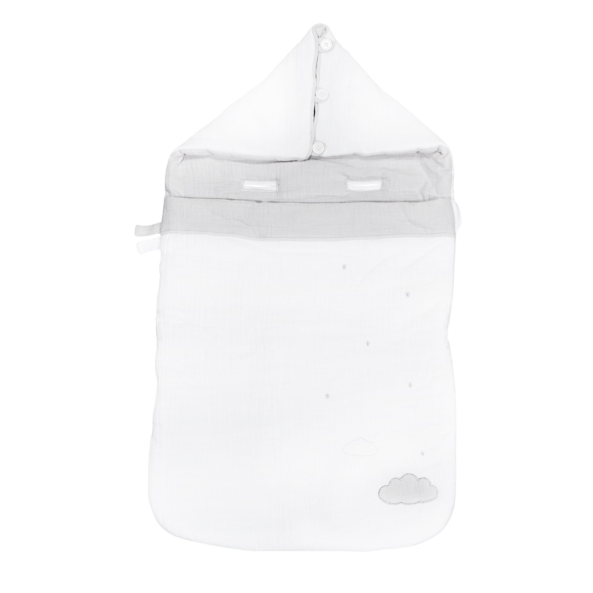 Nid d'ange en coton blanc/gris, SAUTHON