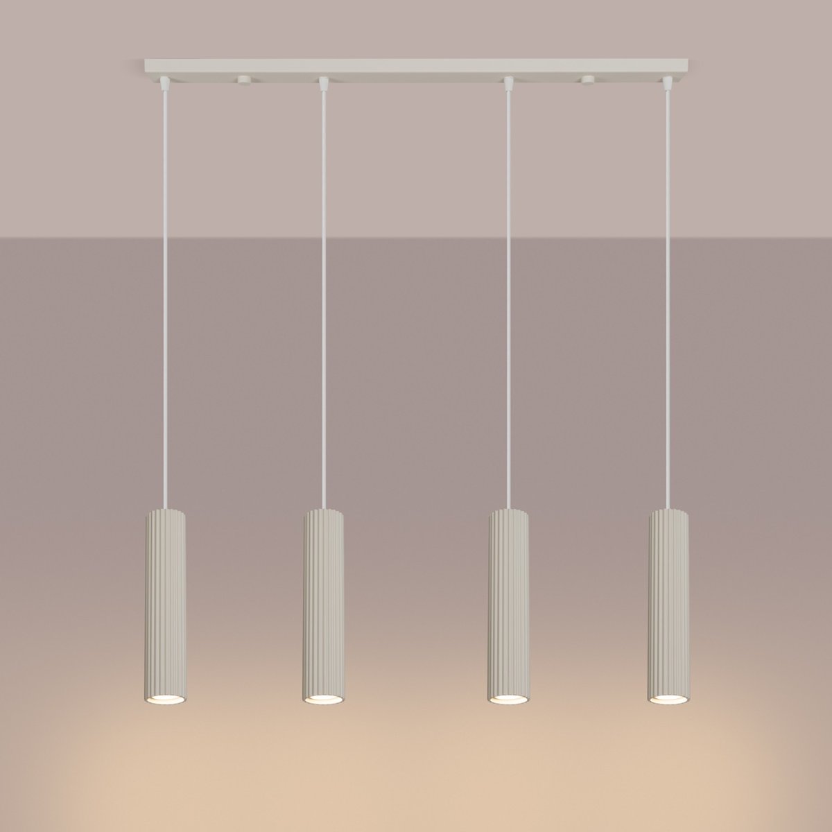 Suspension Aluminium Beige GU10 4 Karbon beige, EDEN