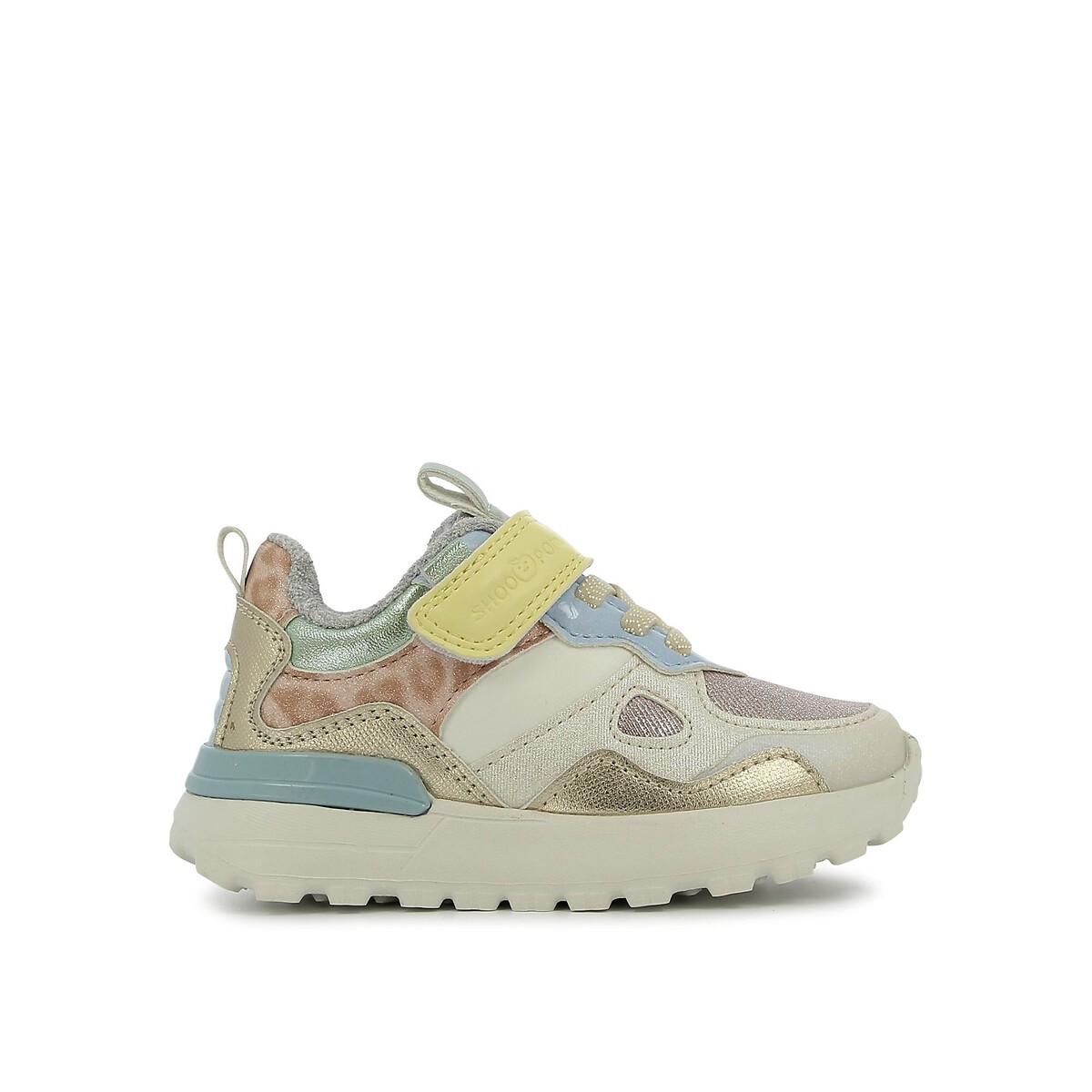 Kids Joggy Touch 'n' Close Trainers with Elasticated Laces pink/yellow, SHOO POM