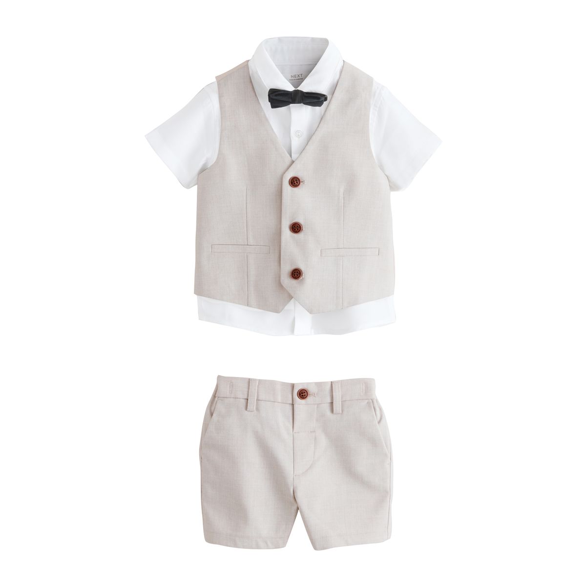 Chemise, gilet, short et nœud papillon naturel, NEXT