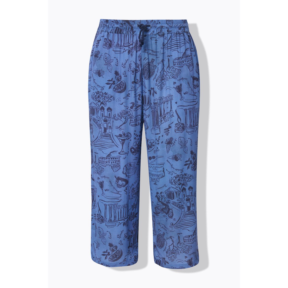 Jupe-culotte Rose. Taille élastique. Jambe bleu atlantique, ULLA POPKEN