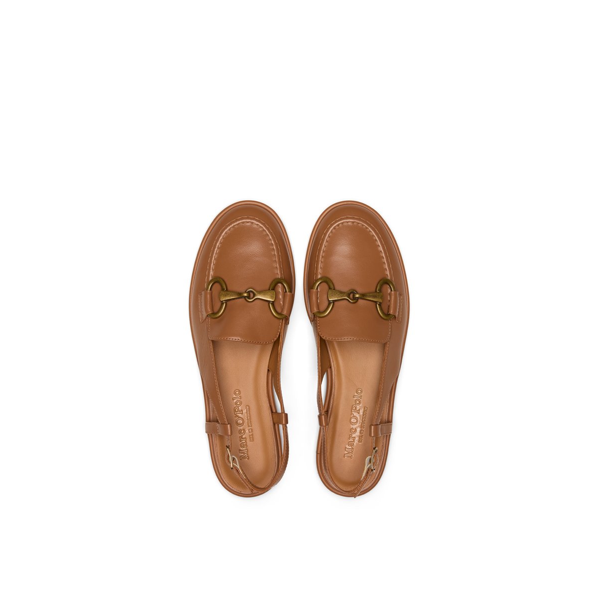 Molette slingback modèle Alva en cuir de vache noble braun, MARC O'POLO