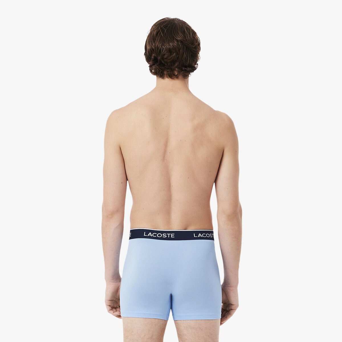 Confezione da 3 boxer in microfibra blu, LACOSTE