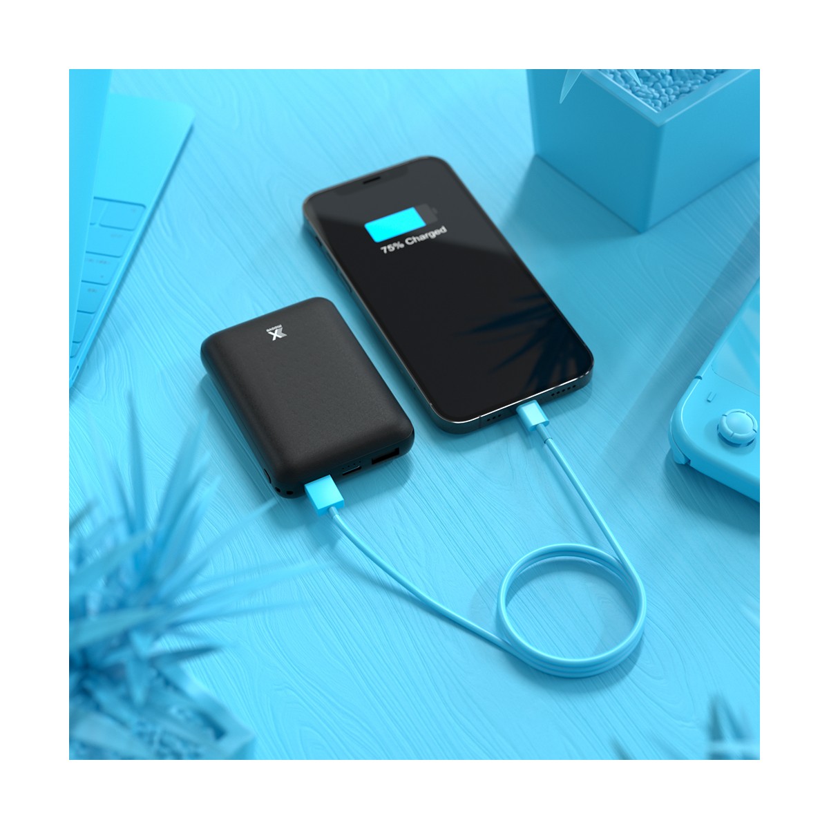 Batterie externe polymère haute densité 10 000 mAh SKY noir, LIVOO