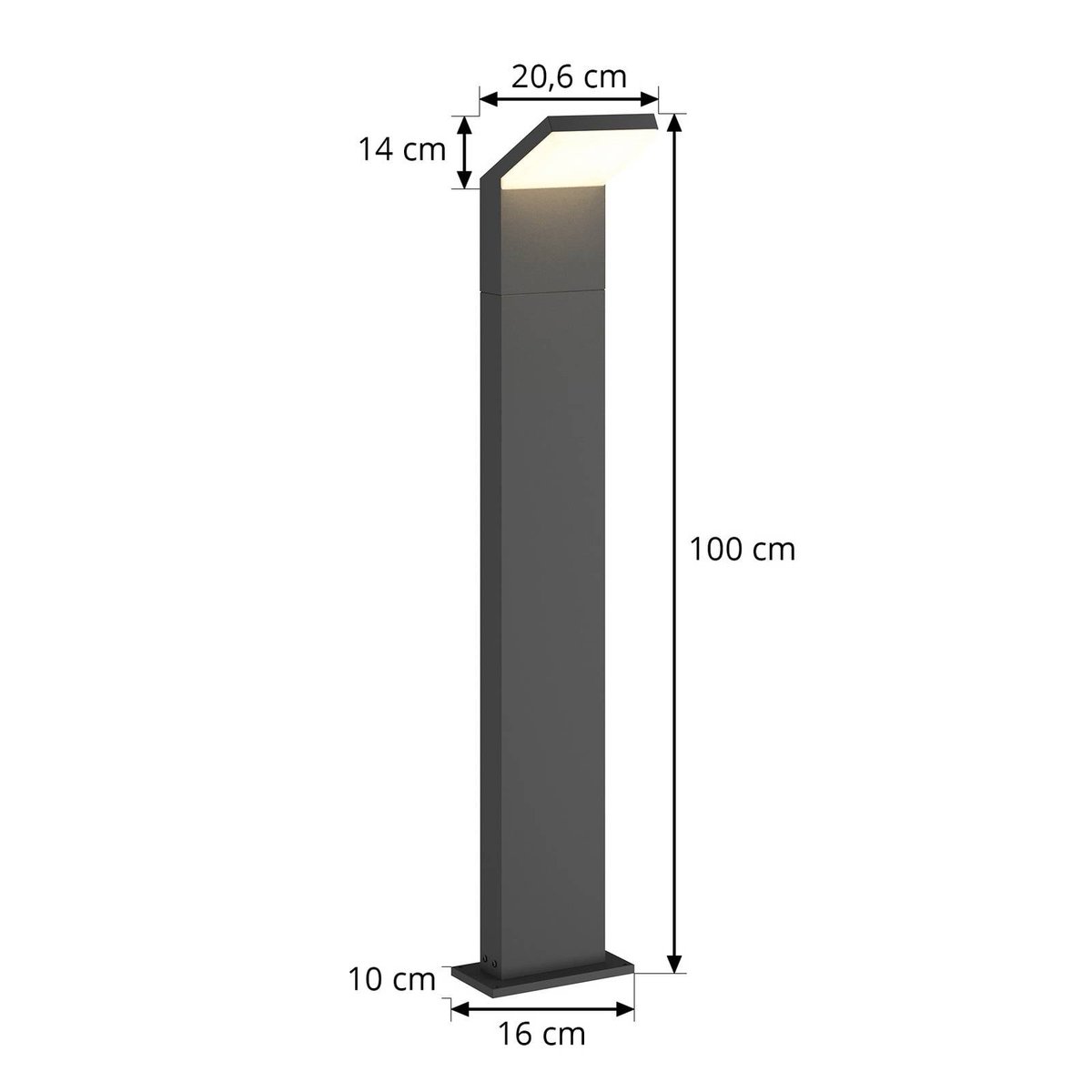 Luminaire extérieur en aluminium moderneLED gris foncé, blanc, ARCCHIO