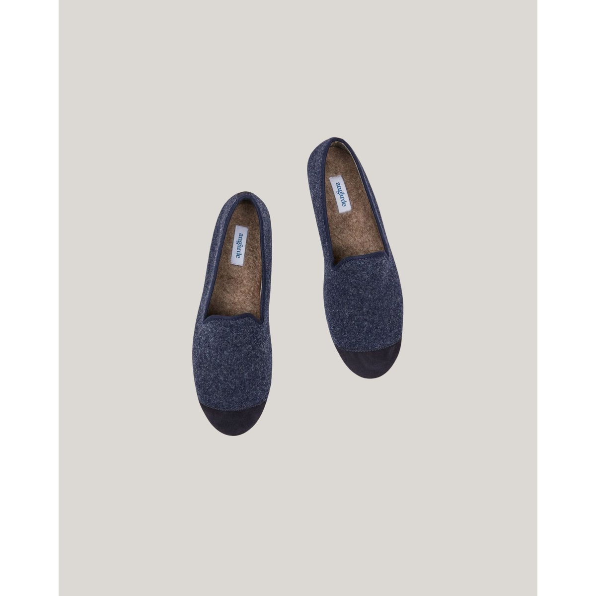 Chaussons en laine recyclée bleu marine, ANGARDE