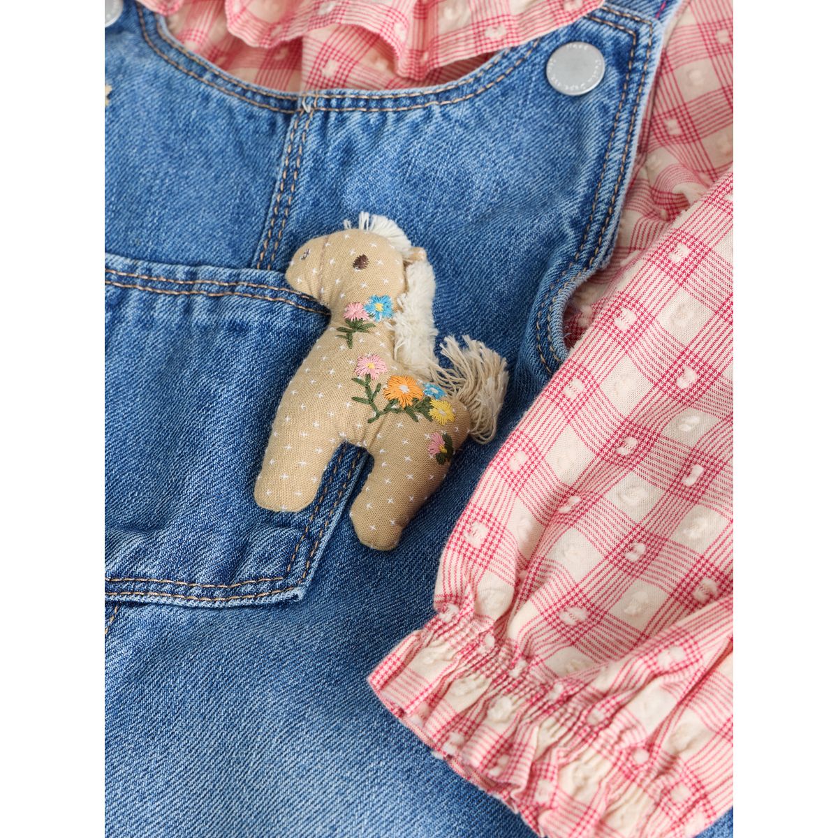 Ensemble salopette cheval en denim, NEXT