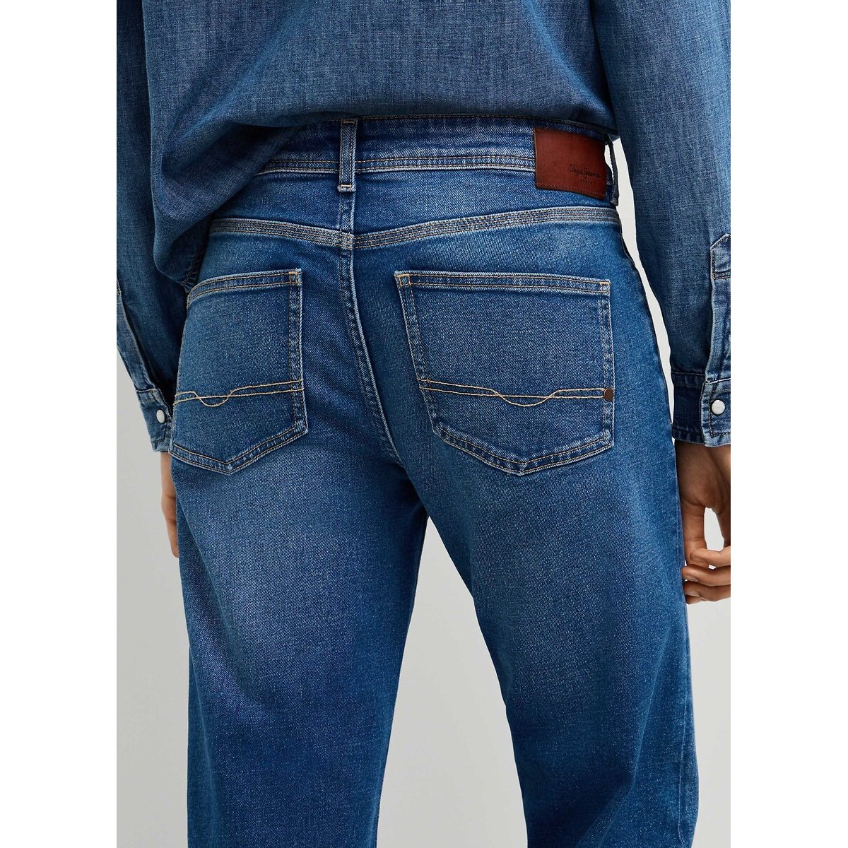 Jean droit taille standard, Arrow denim bleu foncé, PEPE JEANS