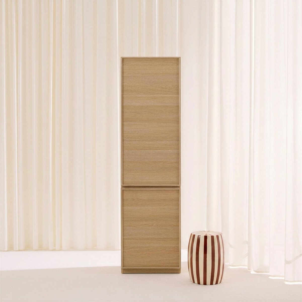 Module dressing décor bois 2 portes 5 niveaux KUBA naturel, SWEEEK