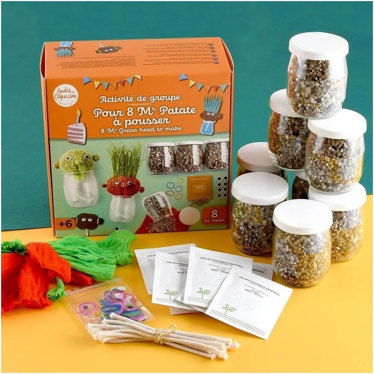 Coffret DIY - Mr Patate à faire pousser orange, RADIS ET CAPUCINE