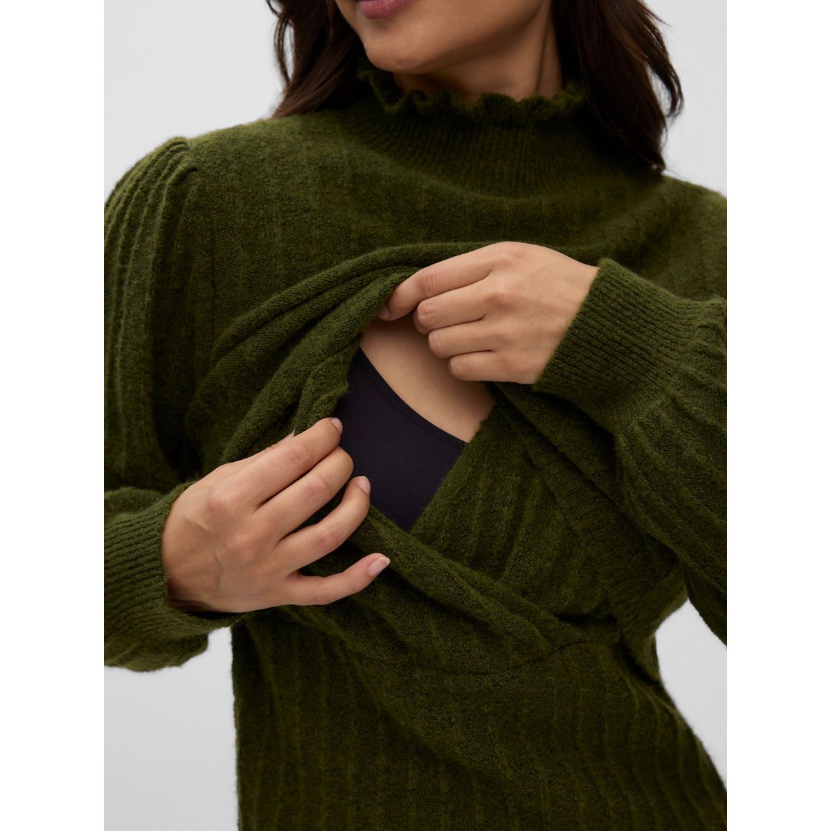 Robe En Maille rifle green, MAMA LICIOUS