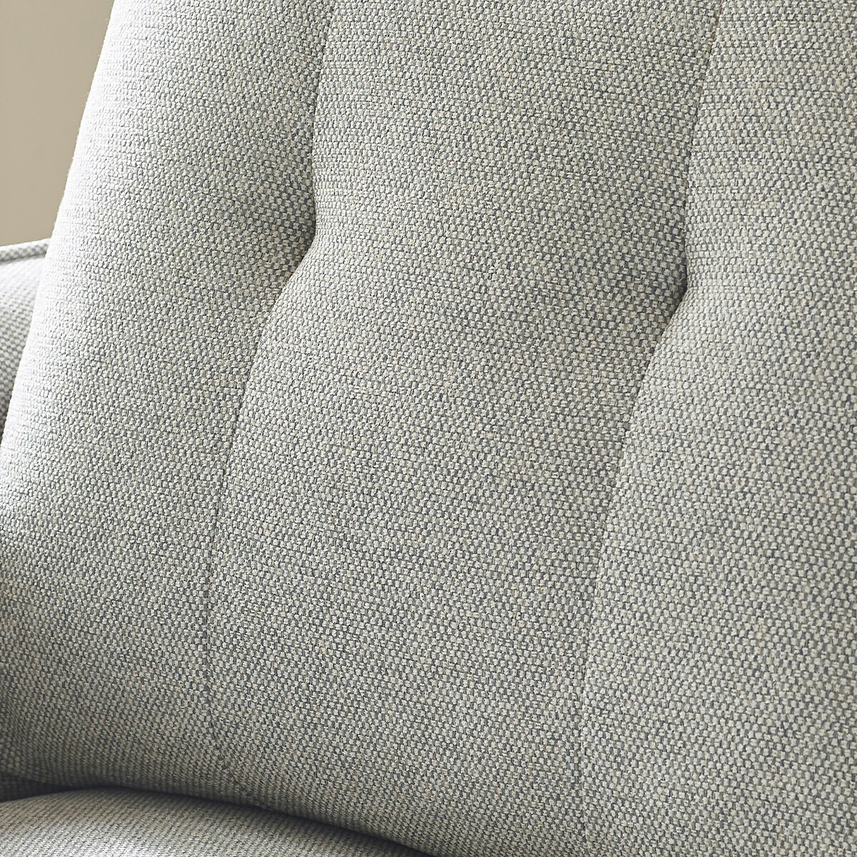 Rene Buttoned Soft Woven 2 Seater Sofa with Walnut Legs light grey, SO'HOME