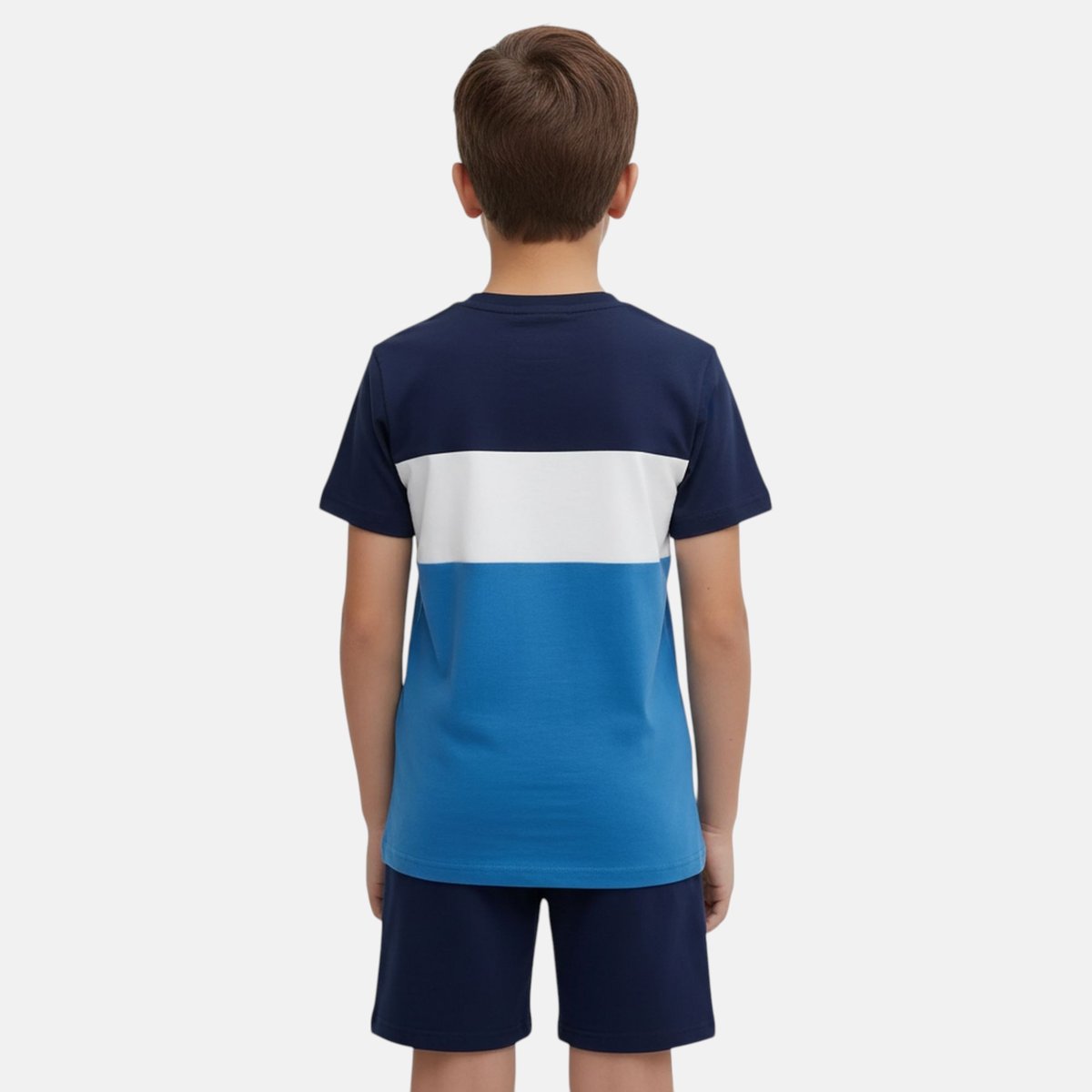 Ensemble t-shirt manches courtes et short BLOCK PARTY bleu marine, ELLESSE