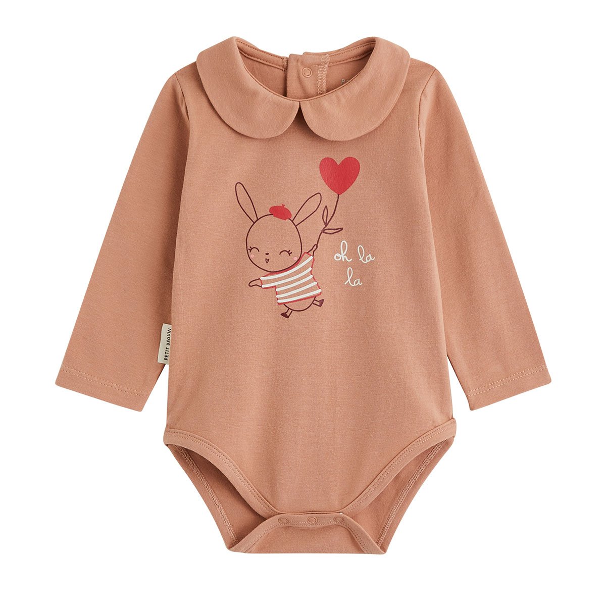 Lot de 2 bodies bébé manches longues Aimée rose, PETIT BEGUIN