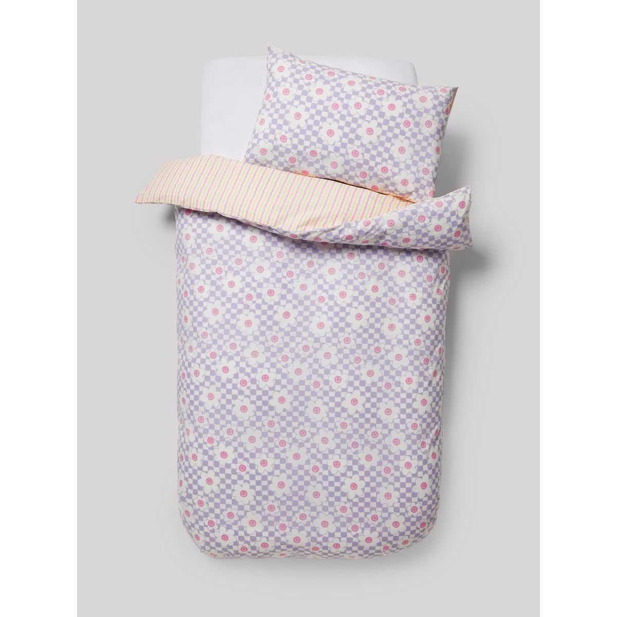 Parure housse de couette et taie d'oreiller damier de fleurs lilas, NEXT