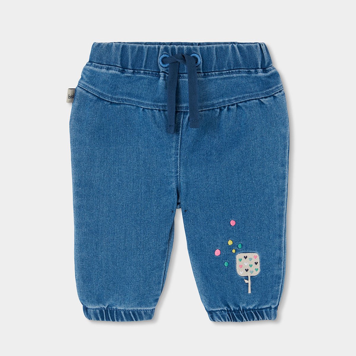 Pantalon bébé fille brodé glace bleu, BOBOLI