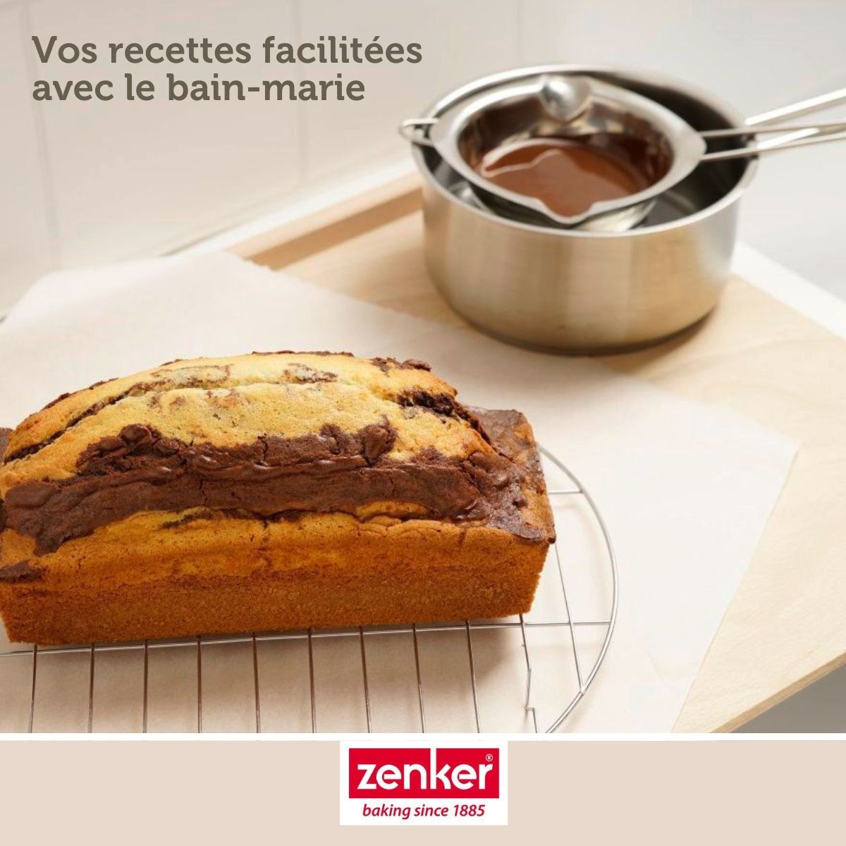 Service à bain marie et pince à friture beignets SMART PASTRY gris, ZENKER