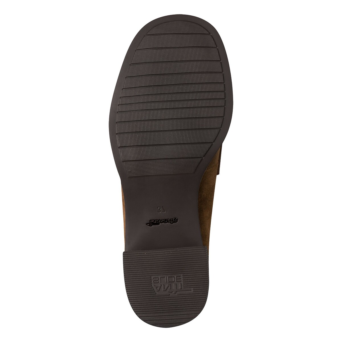 Heeled suede loafers cognac, TAMARIS