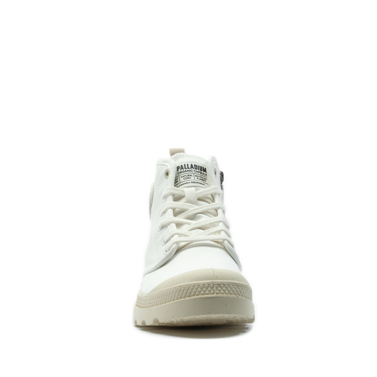 Sneakers alte Pampa Hi Zip Organic bianco, PALLADIUM