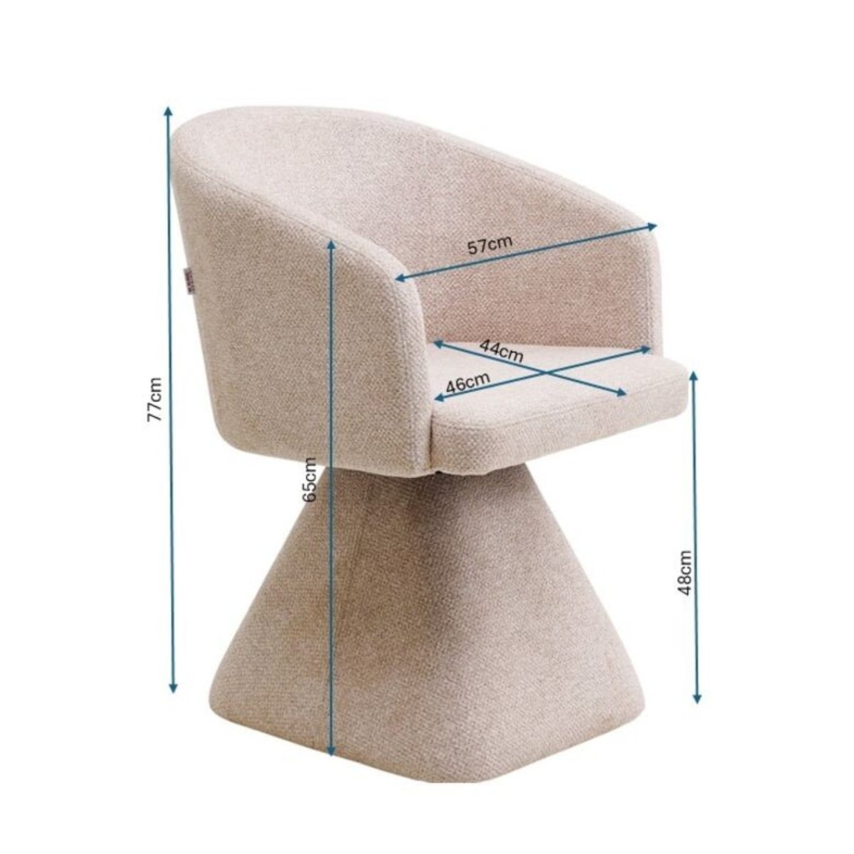 Chaise avec accoudoirs pivotante, MELLI crème, KARE DESIGN