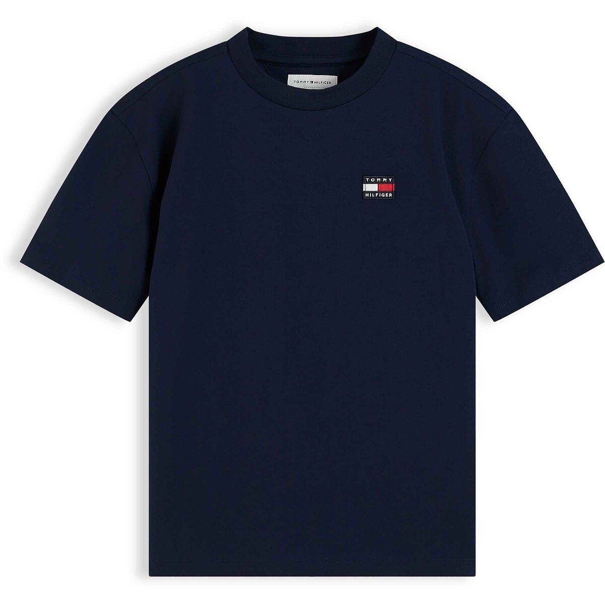 T-shirt maniche corte, logo ricamato blu marino, TOMMY HILFIGER