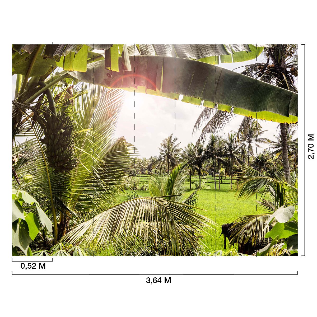 Papier peint panoramique exotique paysage de bali intissé, HEXOA