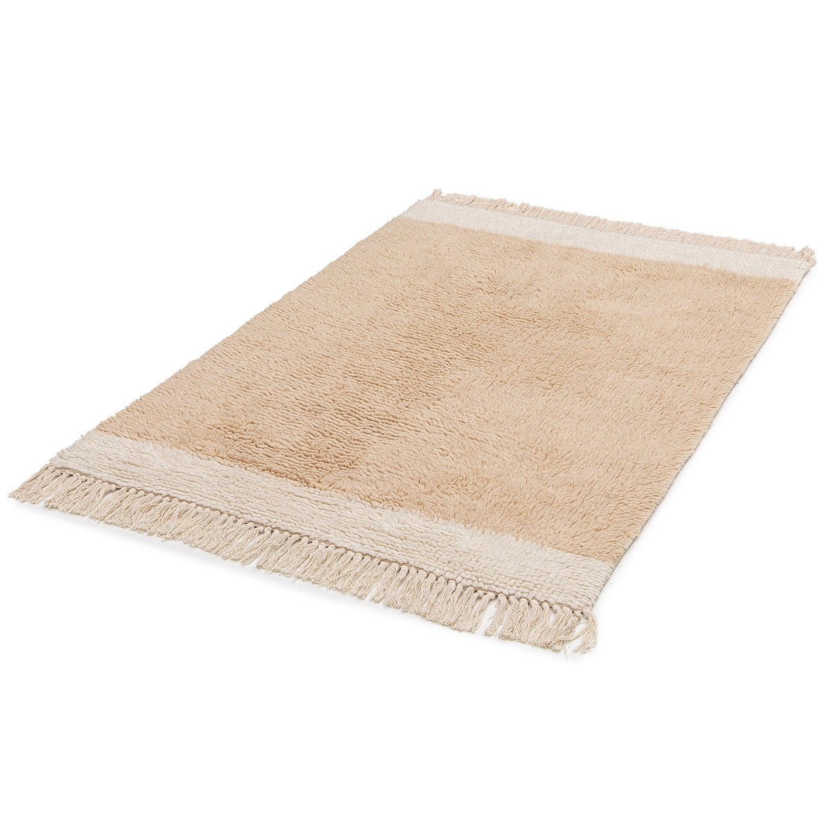 Tapis naturel en laine et coton SUZANNE beige sable, AFK LIVING