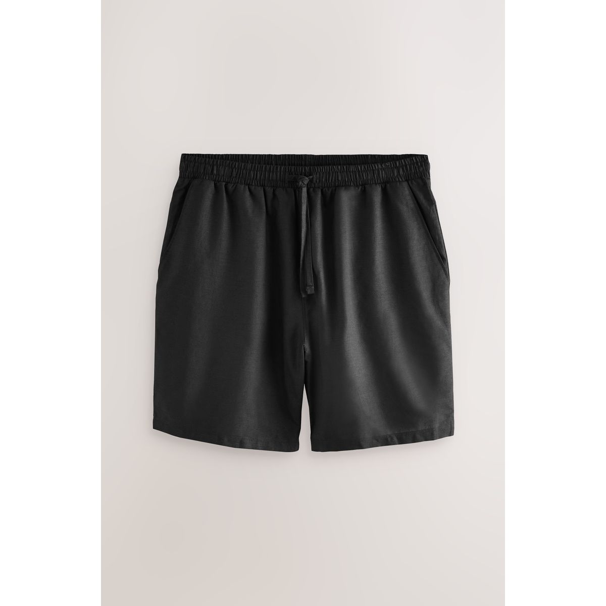 Pyjama short en mélange de coton et lin noir, NEXT