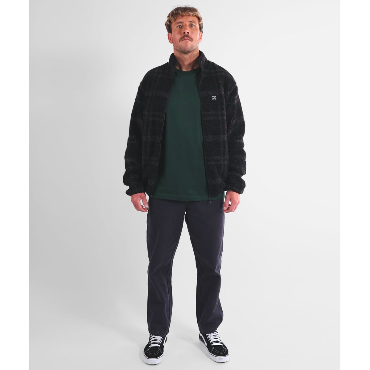 Sherpa zippée PLAID noir, OXBOW
