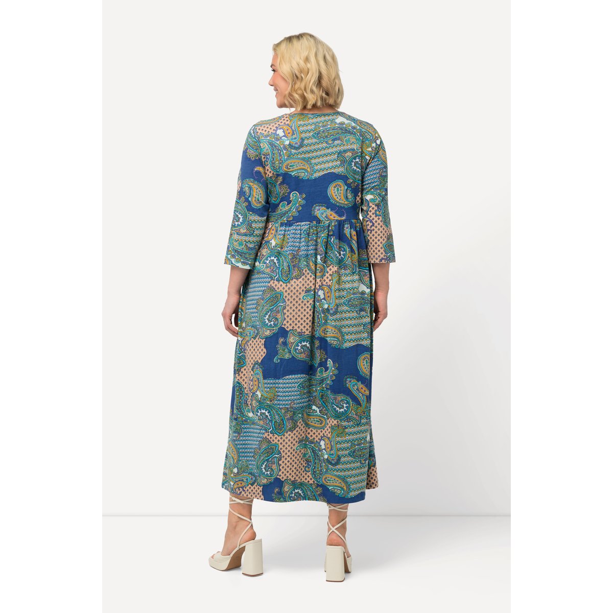 Robe en jersey coupe trapèze à pétrole foncé, ULLA POPKEN