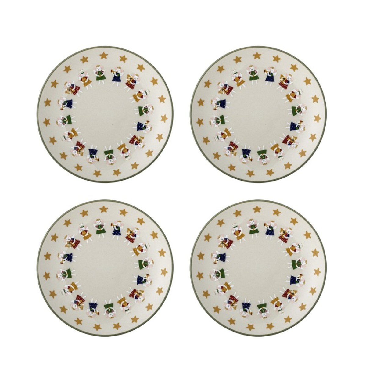 Petites assiettes souris PEO set de 4 crème, BLOOMINGVILLE