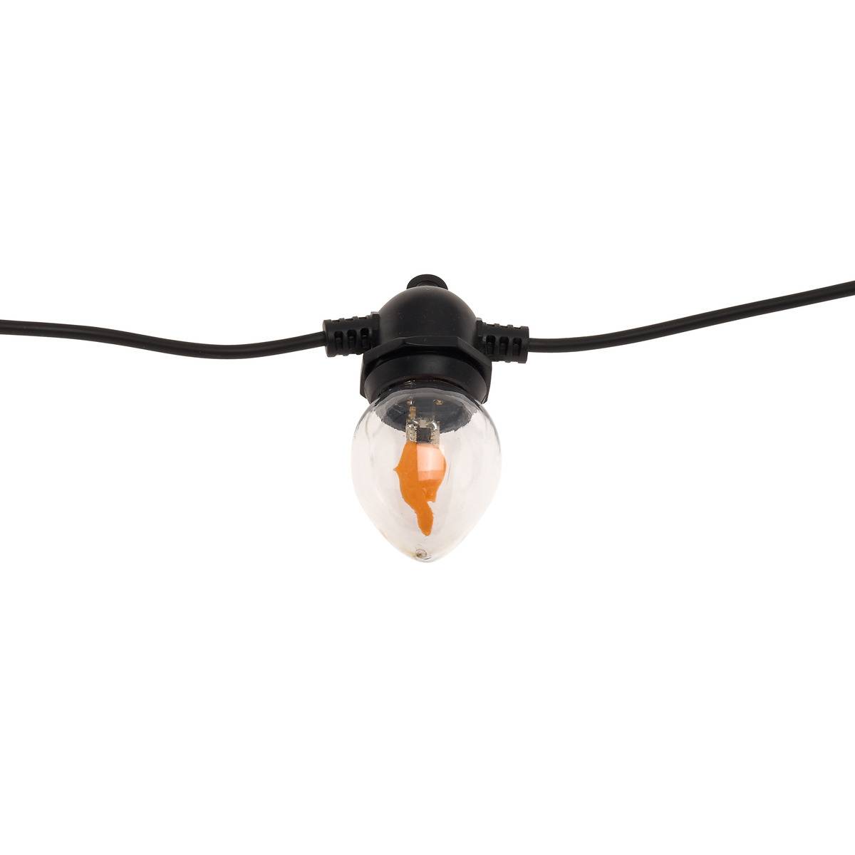 Guirlande lumineuse flamme d'extérieur 5,1 m 8 LED blanc chaud sur secteur noir, FEERIC LIGHTS & CHRISTMAS