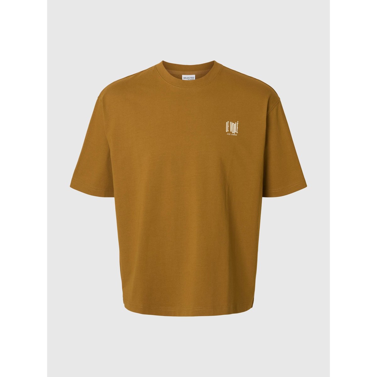 T-Shirt Ras Du Cou golden brown, SELECTED