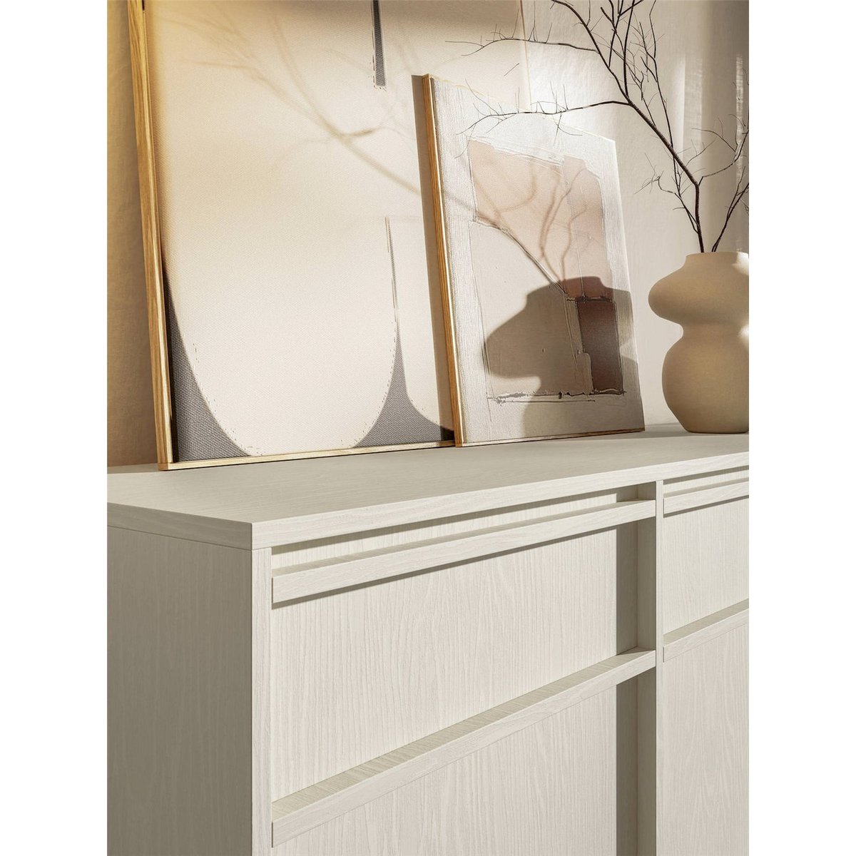 Commode 3 portes et tiroirs collection EVO beige sable, RECOLLECTION