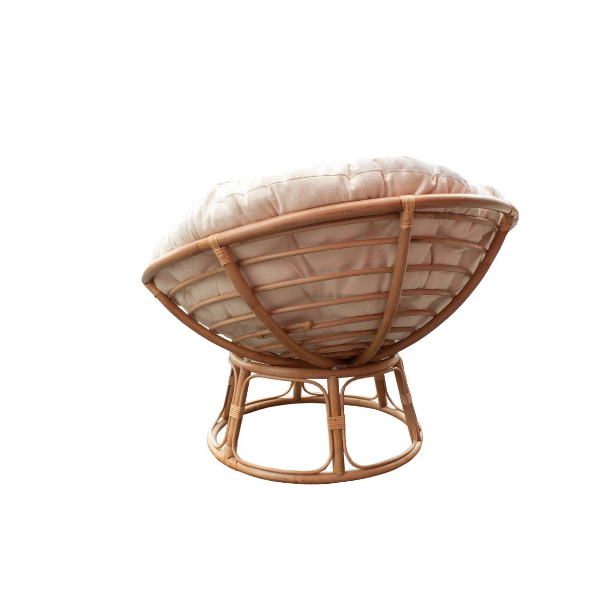 Fauteuil en rotin et tissu RATTAN bois clair, MADE IN MEUBLES