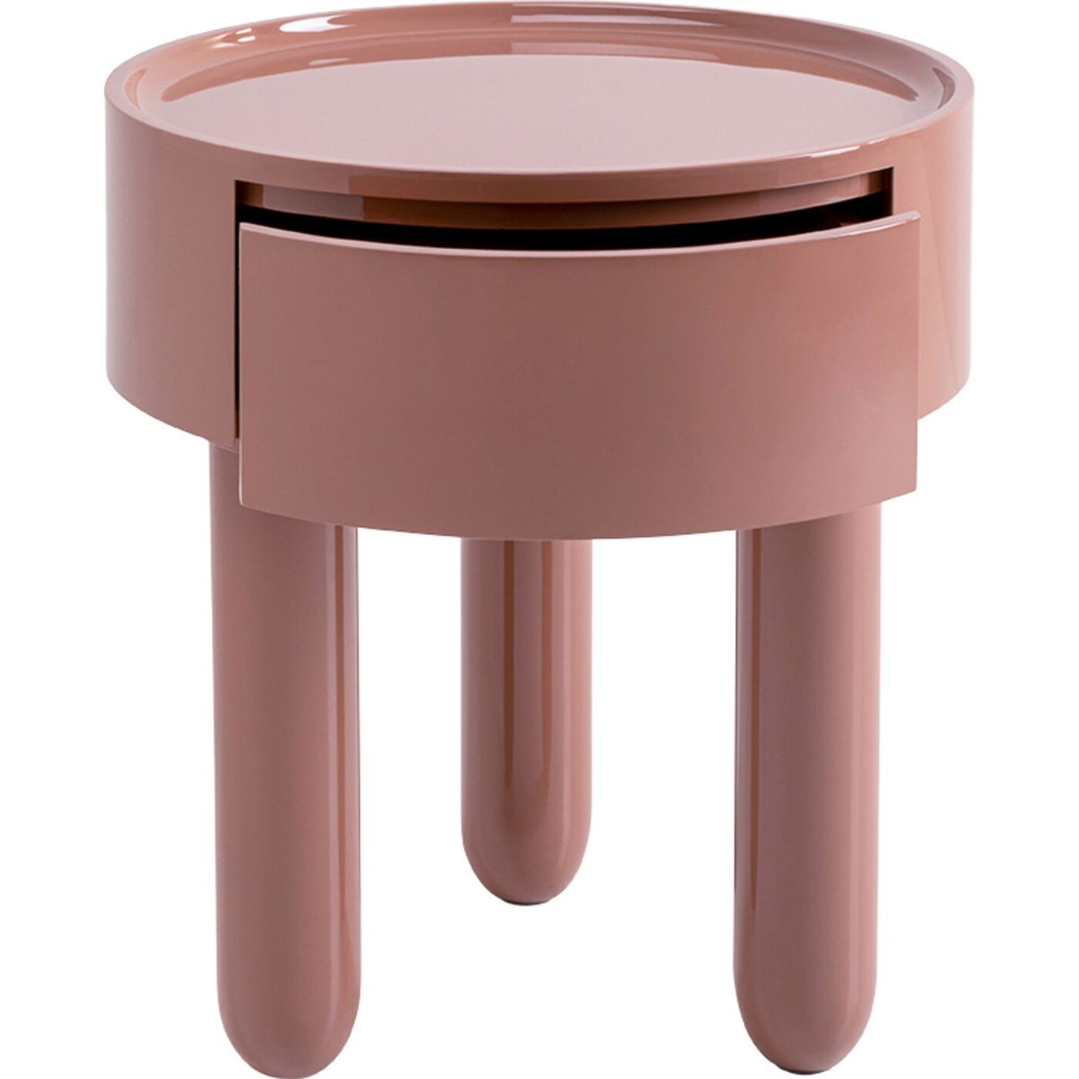 Table d'appoint ronde avec tiroir, LOLLY marron, KARE DESIGN