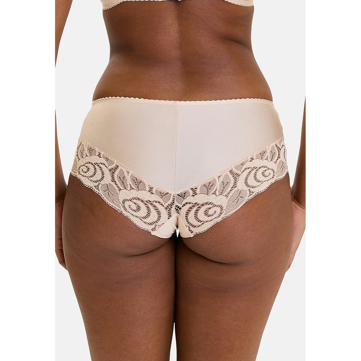 Shorty microfibre et dentelle Amélie beige, SANS COMPLEXE