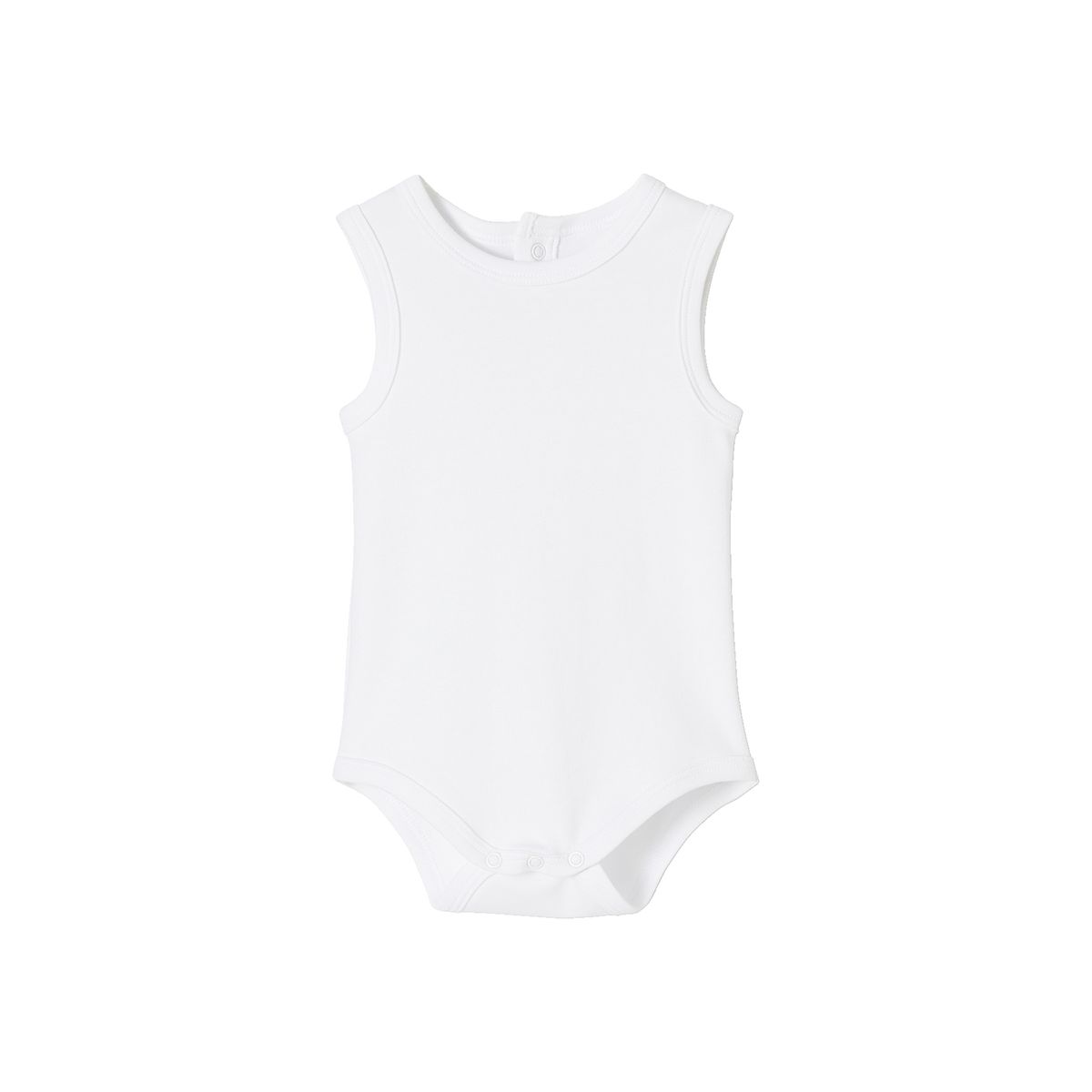 Lot de 5 bodies débardeur en interlock BASICS lot blanc, VERTBAUDET