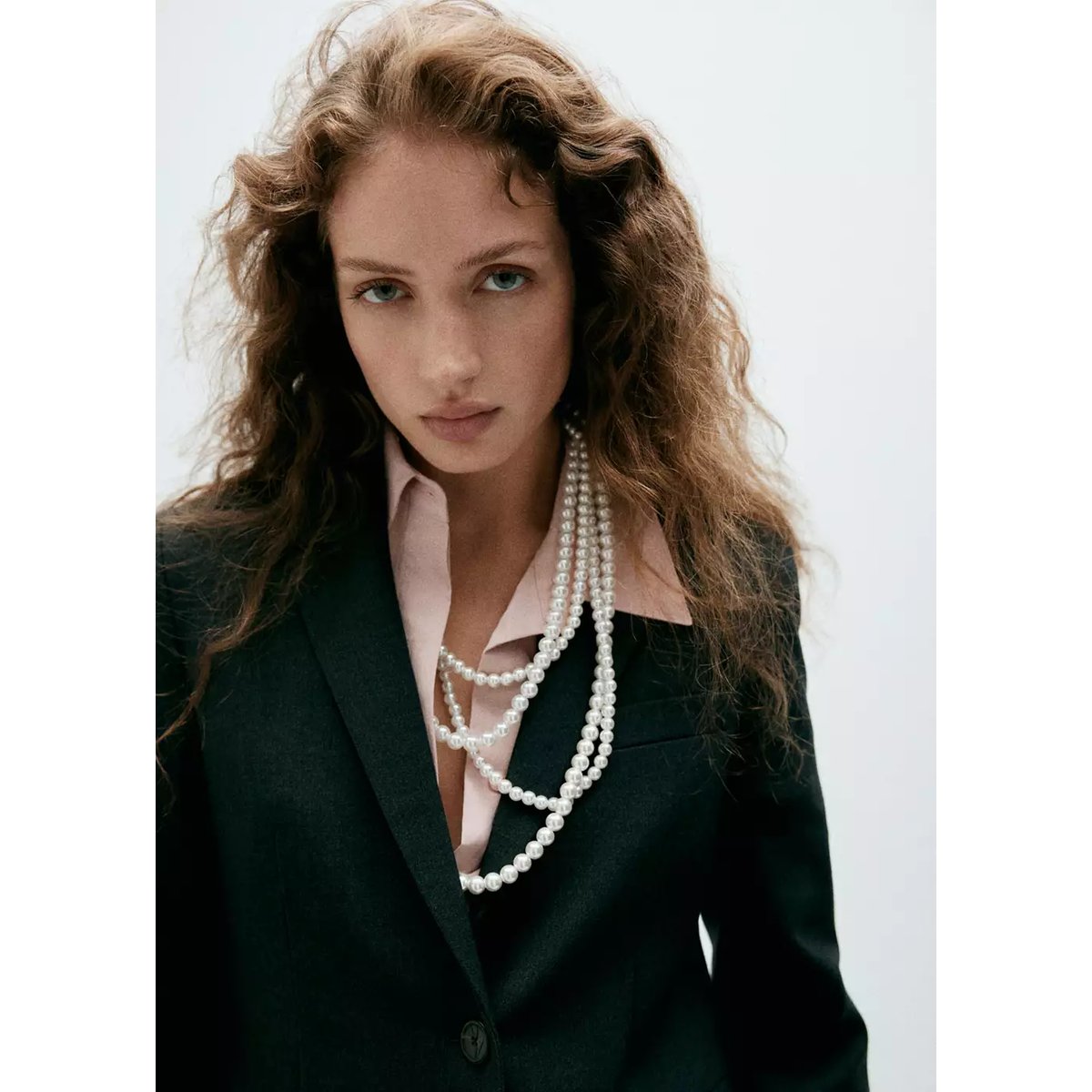 Collier combiné perles blanc, MANGO