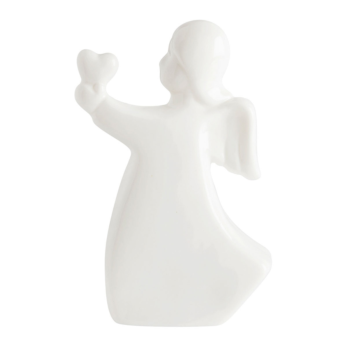 Ange décoratif cœur LED grand modèle blanc, MATHILDE M