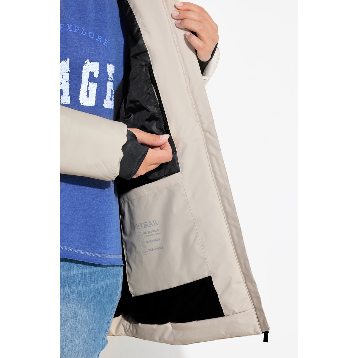 Veste technique HYPRAR à capuche champagne clair, ULLA POPKEN