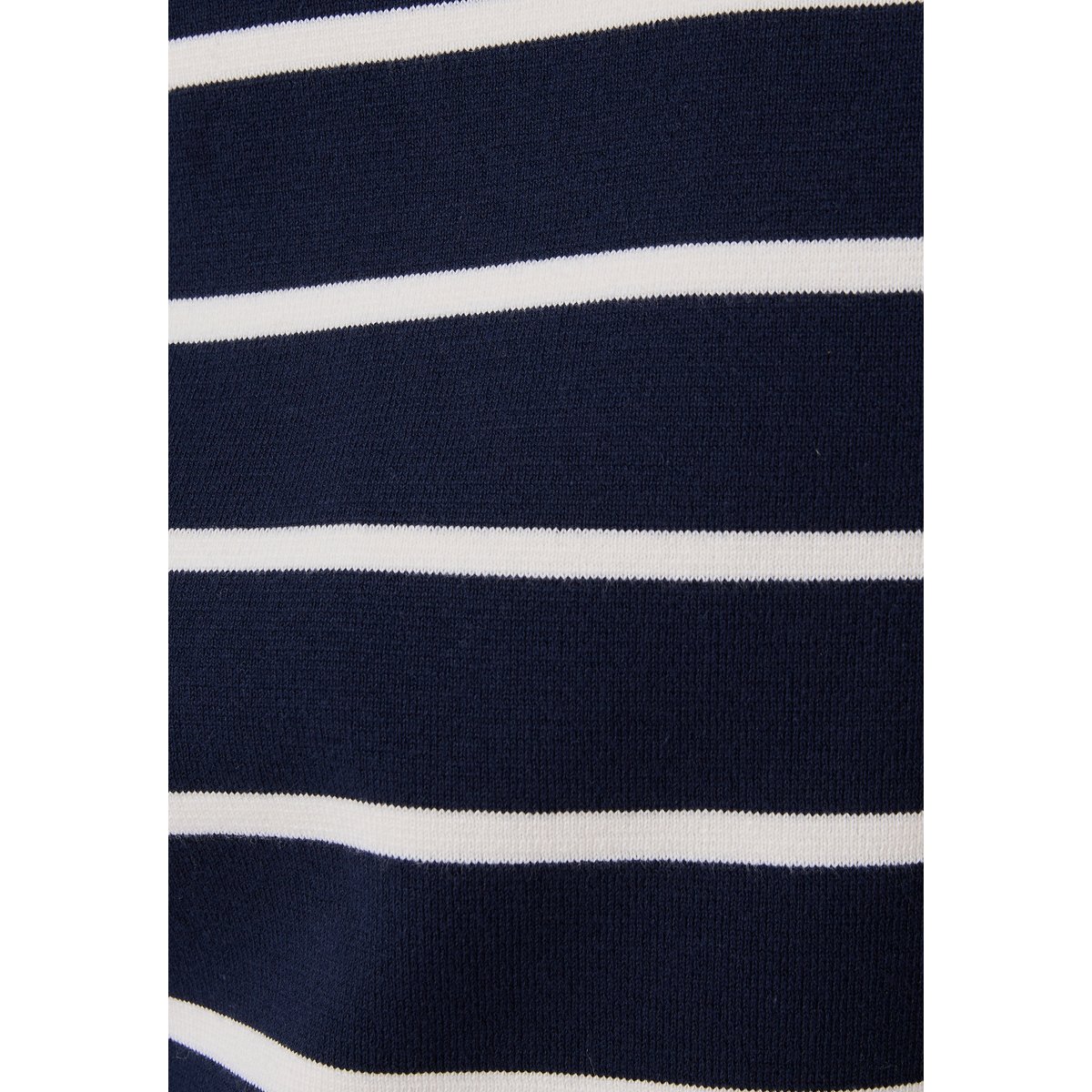 Pull col camionneur zippé bleu marine rayé, DAMART