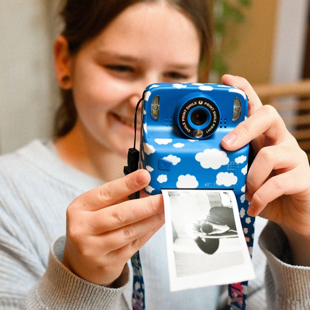 Appareil photo PixiPrint bleu, blanc, MOB