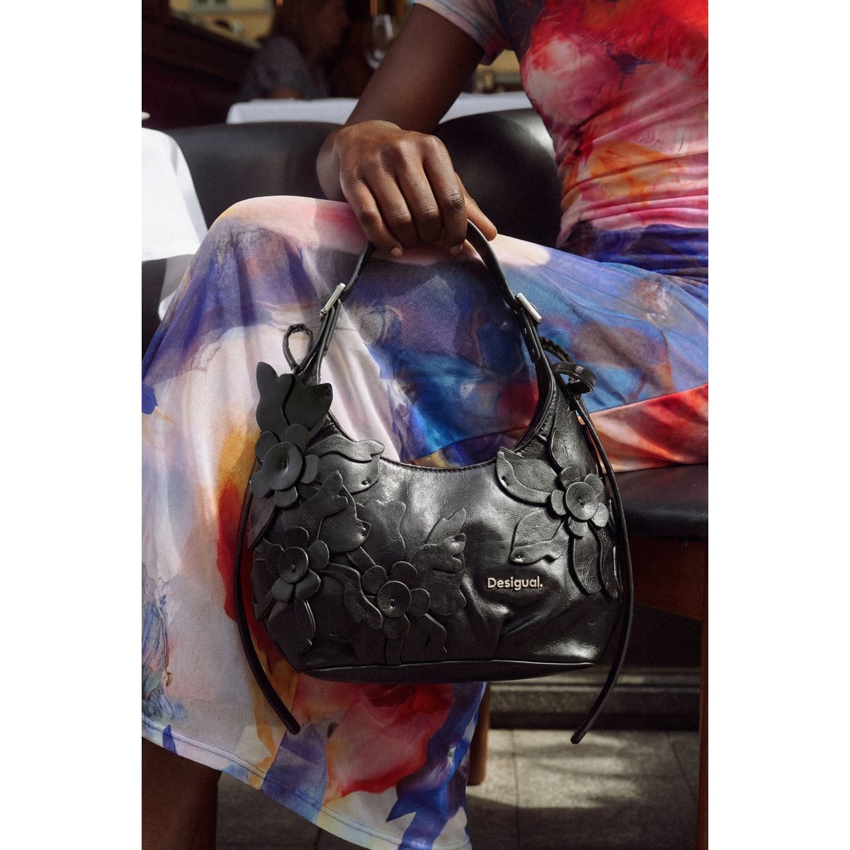 Petit sac effet cuir noir, DESIGUAL
