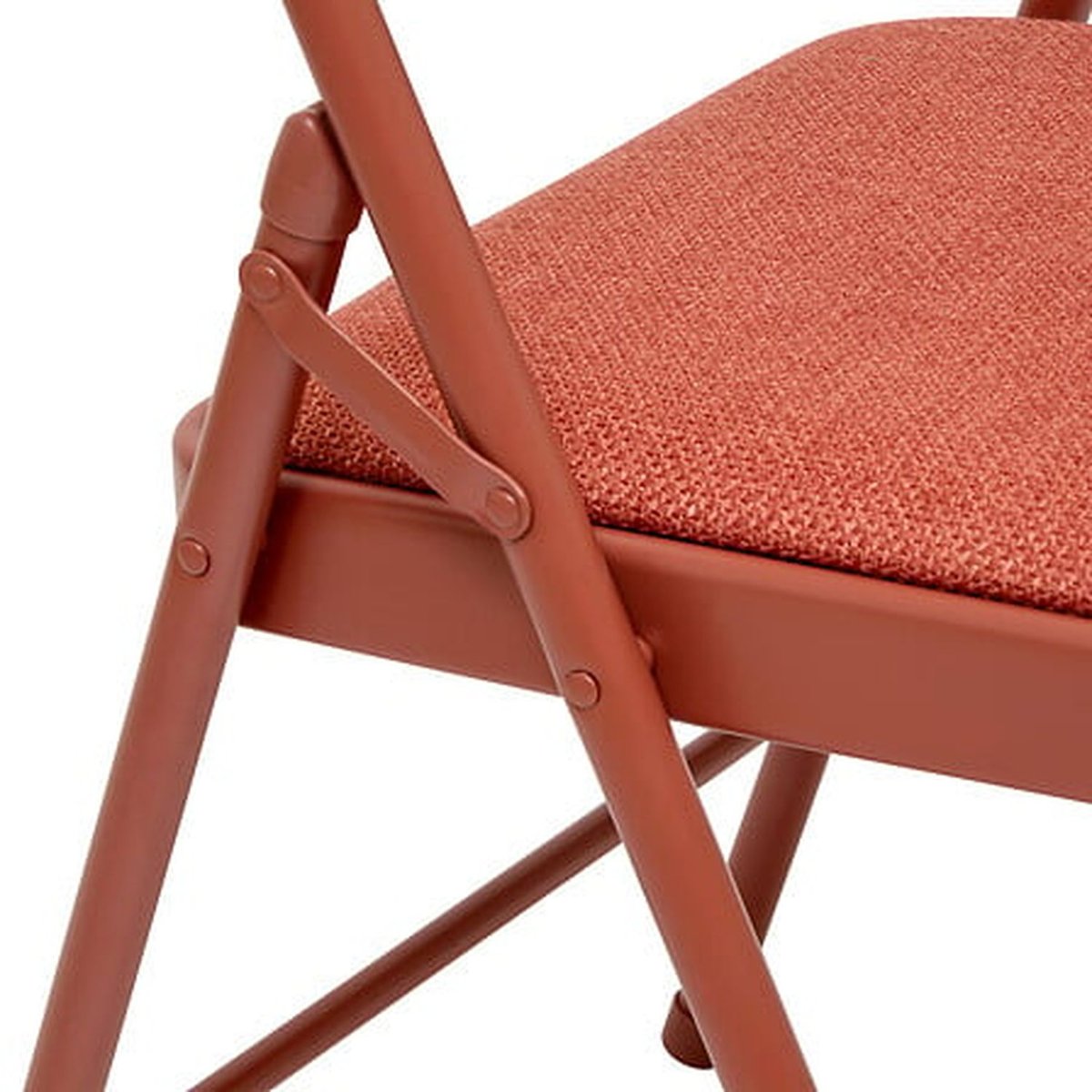 Chaise pliante en métal revêtement tissu chiné FLEXY PLUS rose foncé, 5FIVE SIMPLY SMART