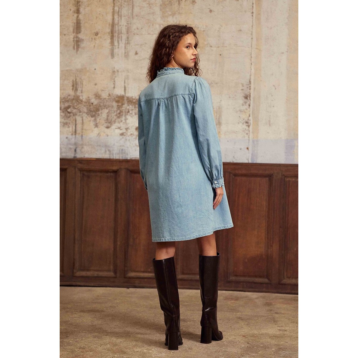 Robe courte manches longues en denim, RAITY stone, LA PETITE ETOILE