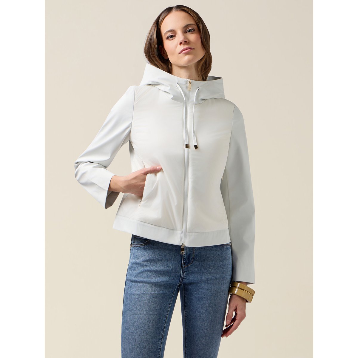 Veste matelassée légère combinée blanc, OLTRE